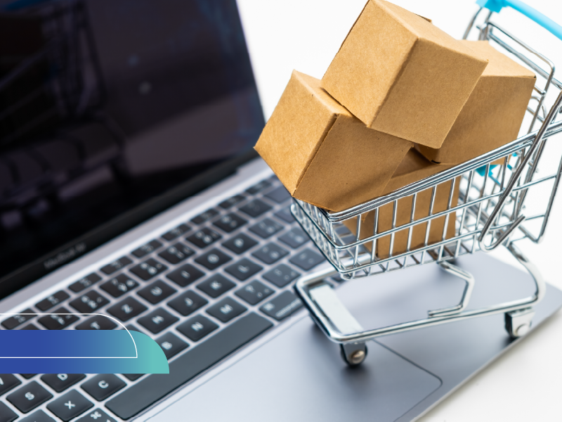 Online shopping cart with delivery packages symbolizing e-commerce business scaling