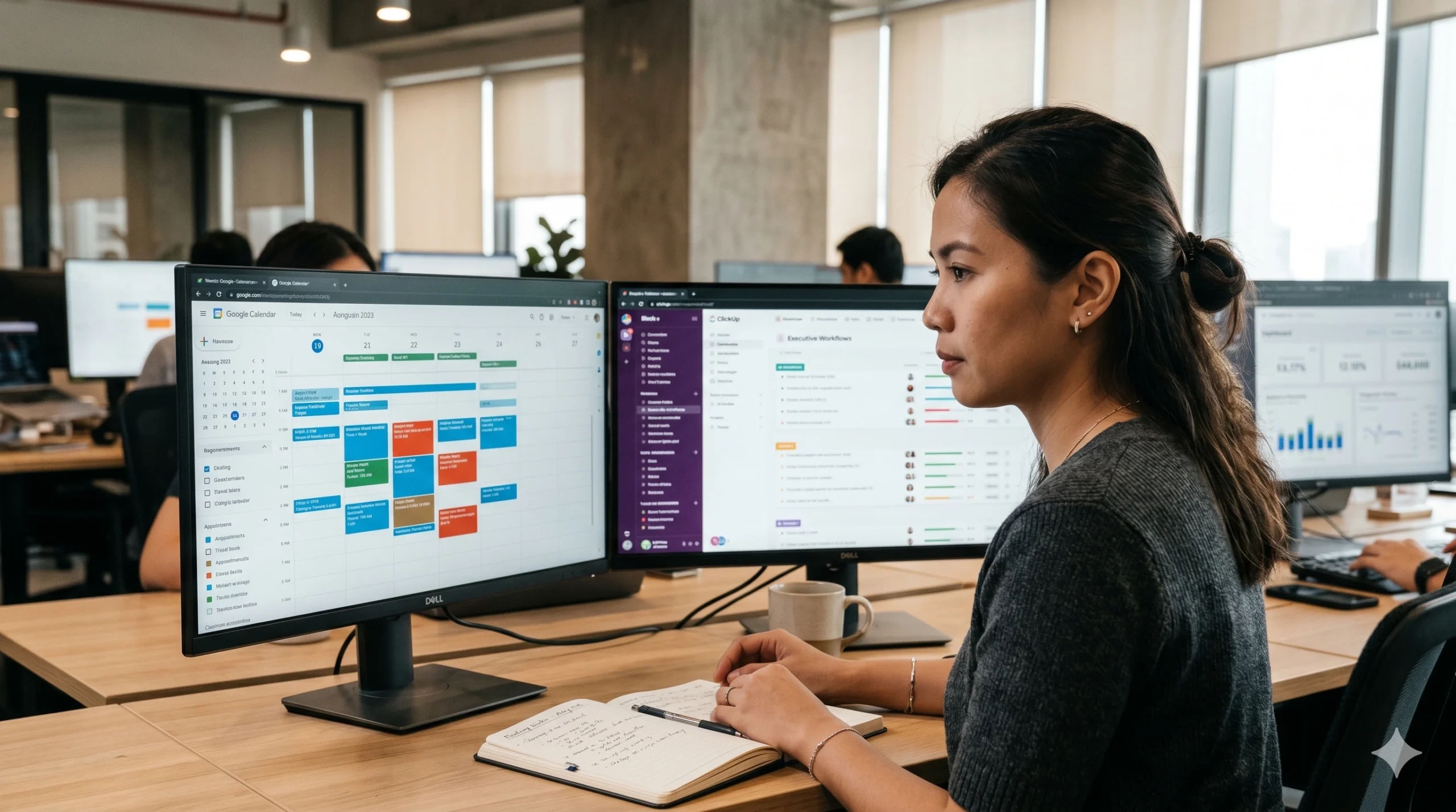 Filipino executive assistant working remotely