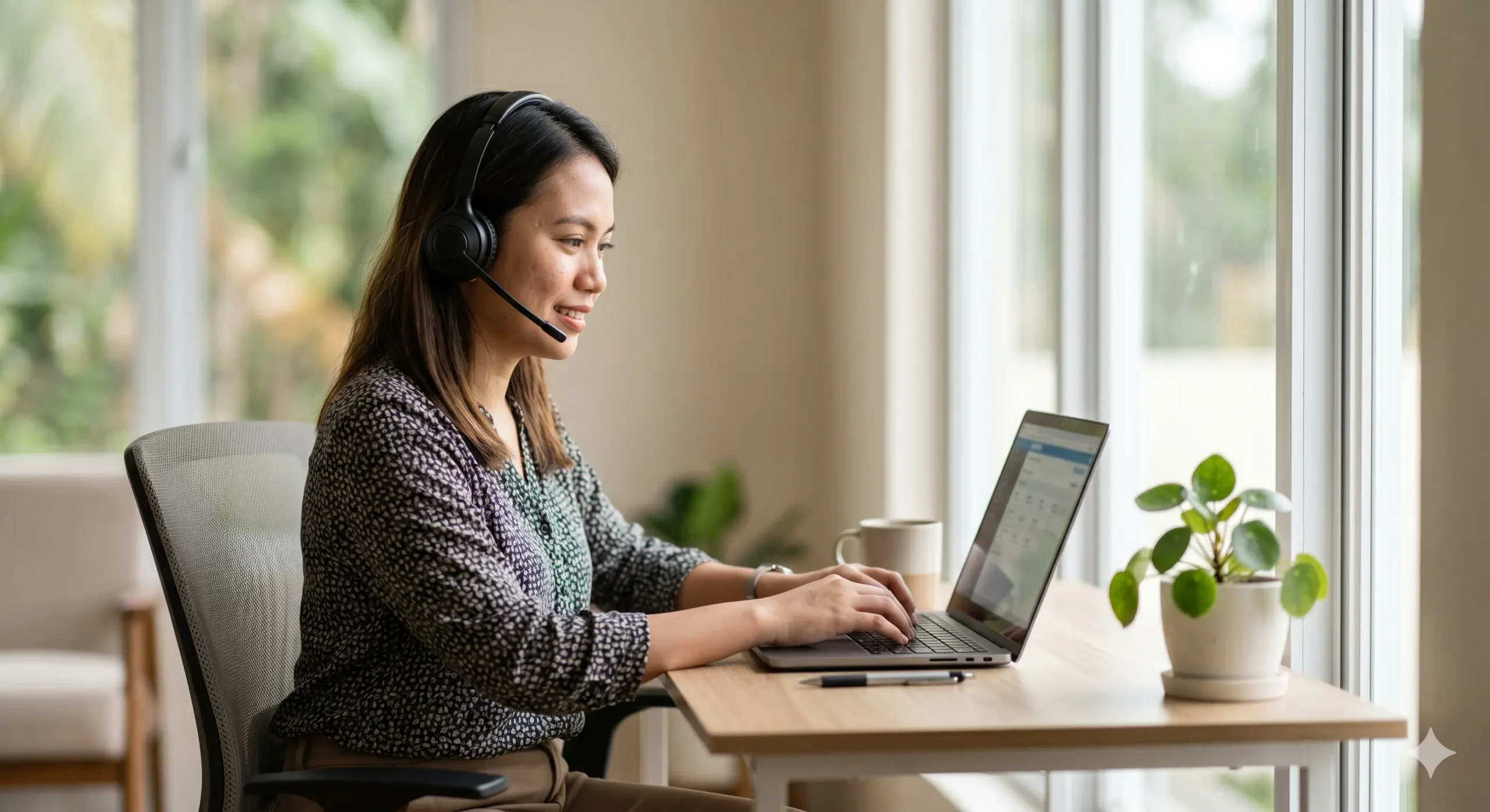 Customer service professional working with More Staffing support